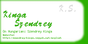 kinga szendrey business card